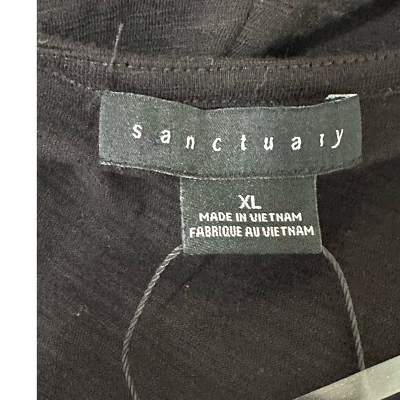 Sanctuary Black Buttoned Front Tied Sleeveless Knit Top Size XL - Picture 3 of 11